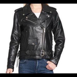Plus Size Leather Motorcycle Jacket (3X)